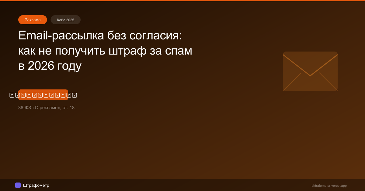 Email-рассылка без согласия: как не получить штраф за спам в 2026 году