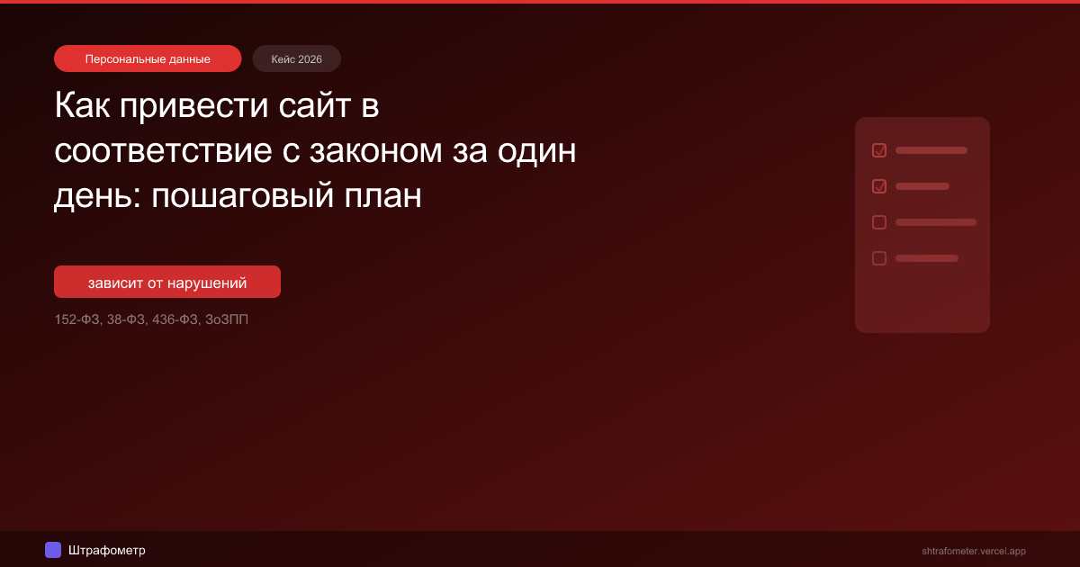 Как привести сайт в соответствие с законом за один день: пошаговый план